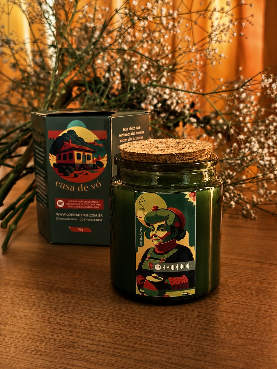 Vela aromática Chá da Tarde, coleção Casa de Vó